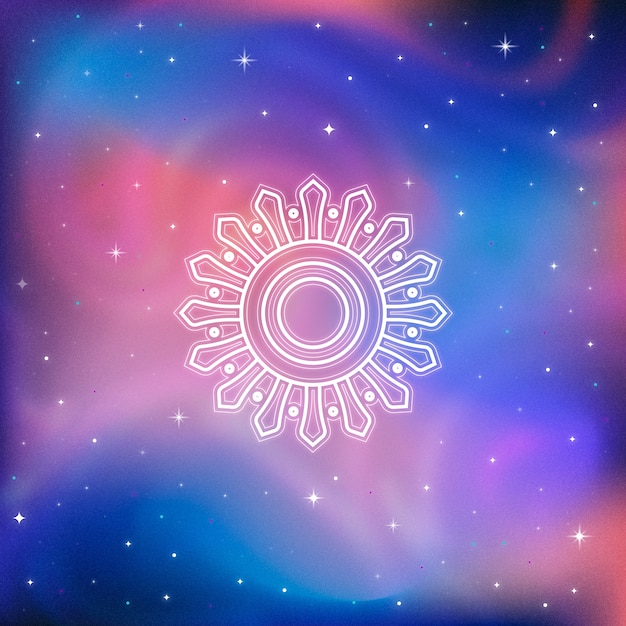 Vector gratuito ilustración de contorno de sol degradado