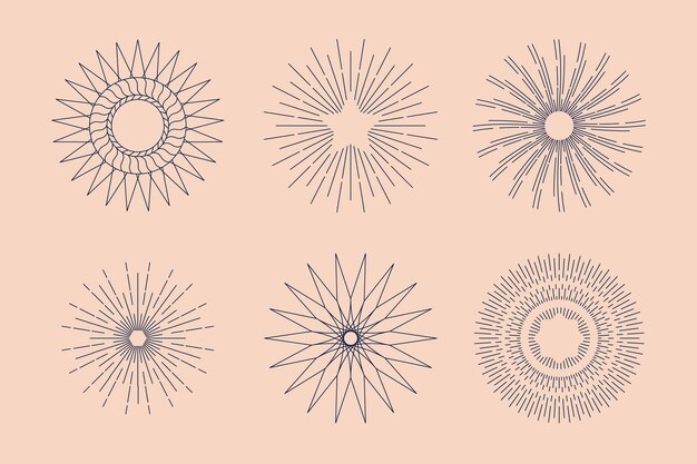 Ilustración de contorno de sol dibujado a mano