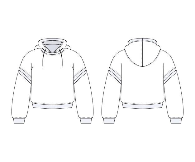 Ilustración de contorno de sudadera con capucha dibujada a mano