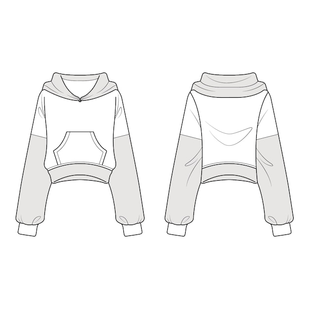 Ilustración de contorno de sudadera con capucha dibujada a mano