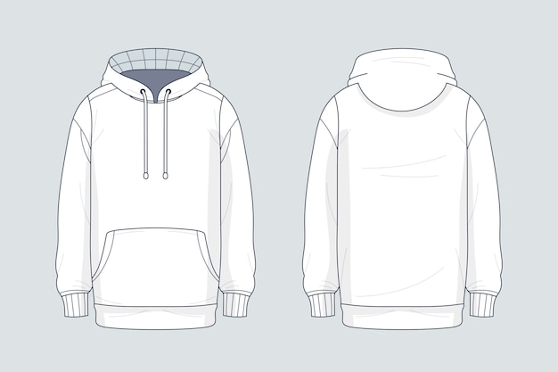 Ilustración de contorno de sudadera con capucha dibujada a mano
