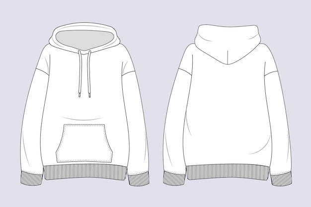 Vector gratuito ilustración de contorno de sudadera con capucha dibujada a mano