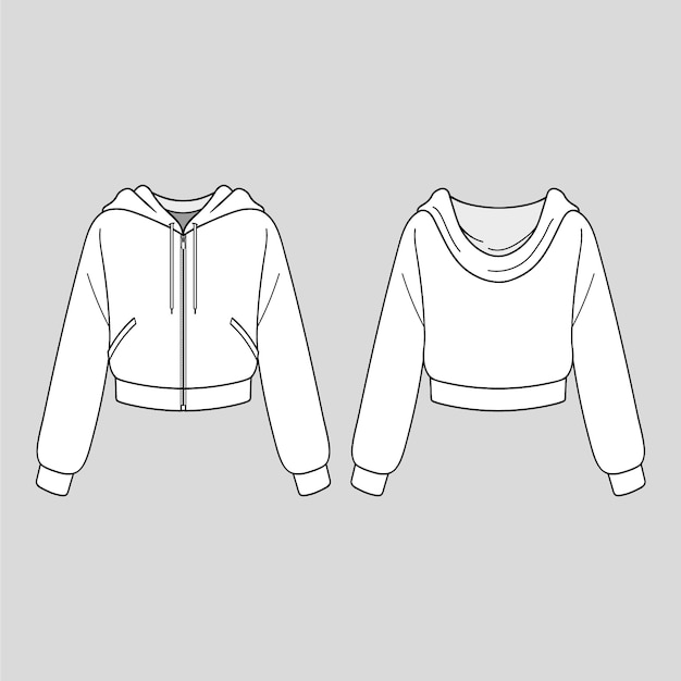 Ilustración de contorno de sudadera con capucha dibujada a mano