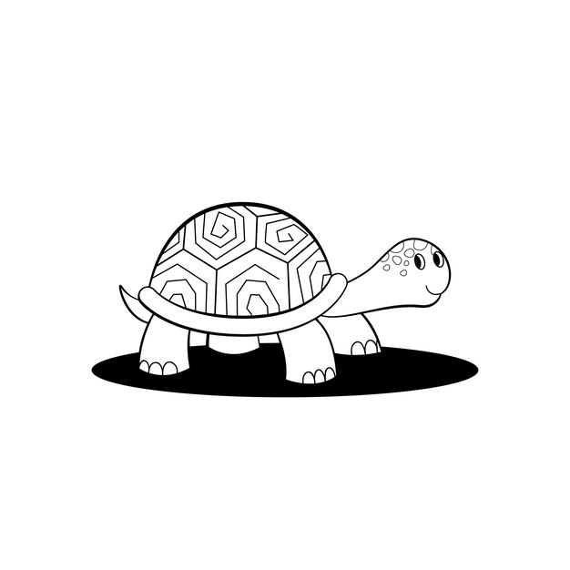 Ilustración de contorno de tortuga dibujada a mano