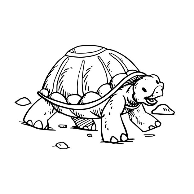 Ilustración de contorno de tortuga dibujada a mano