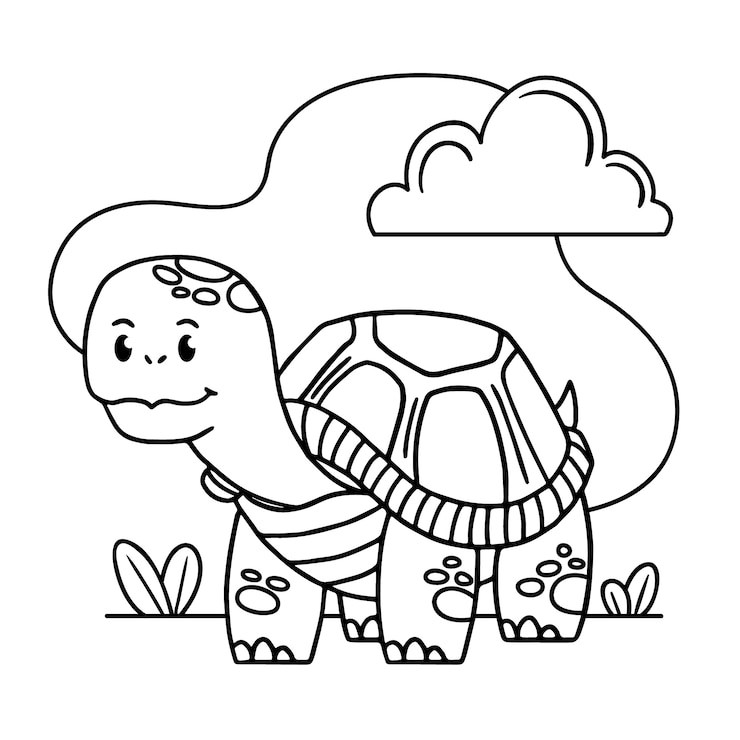 Vector gratuito ilustración del contorno de la tortuga dibujada a mano