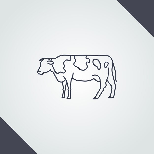 Ilustración del contorno de la vaca dibujada a mano