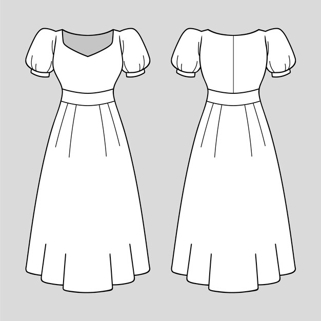 Ilustración de contorno de vestido dibujado a mano