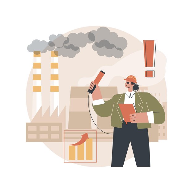 Ilustración de control de calidad del aire