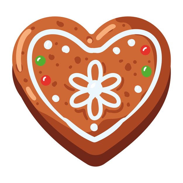 la ilustración del corazón de la galleta de Navidad aislada
