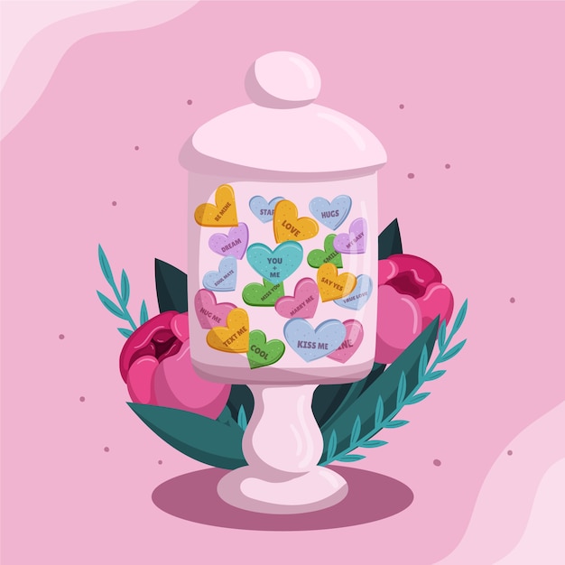 Ilustración de corazones de conversación encantadora