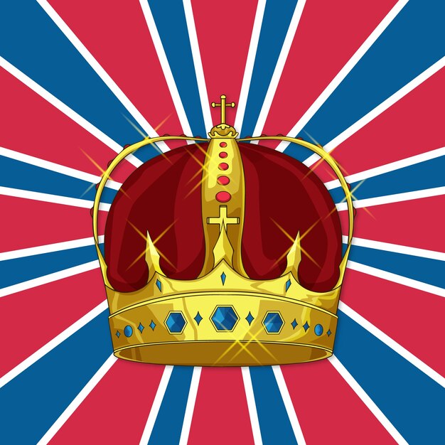 Ilustración de coronación dibujada a mano