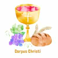 Vector gratuito ilustración de corpus christi de acuarela pintada a mano