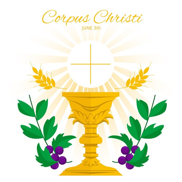 Ilustración de corpus christi plana