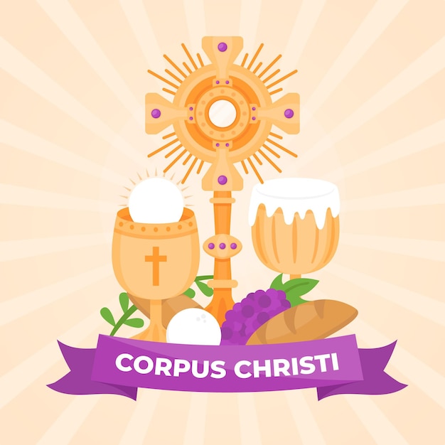 Ilustración de corpus christi plana