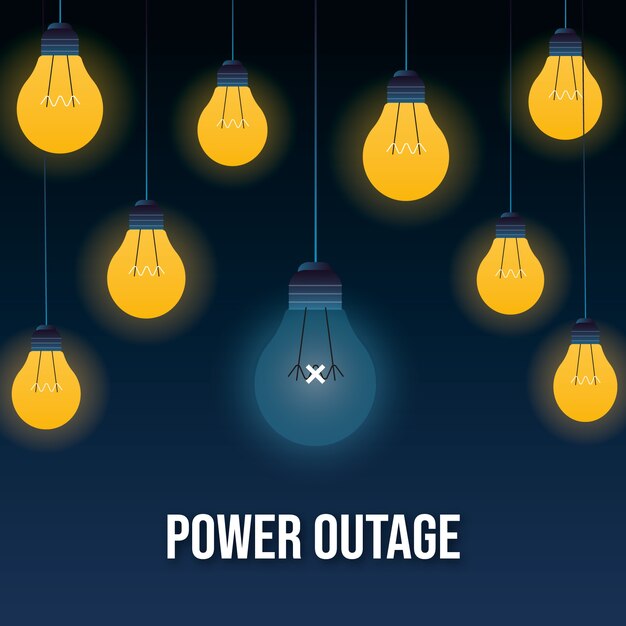 Ilustración de corte de energía degradado