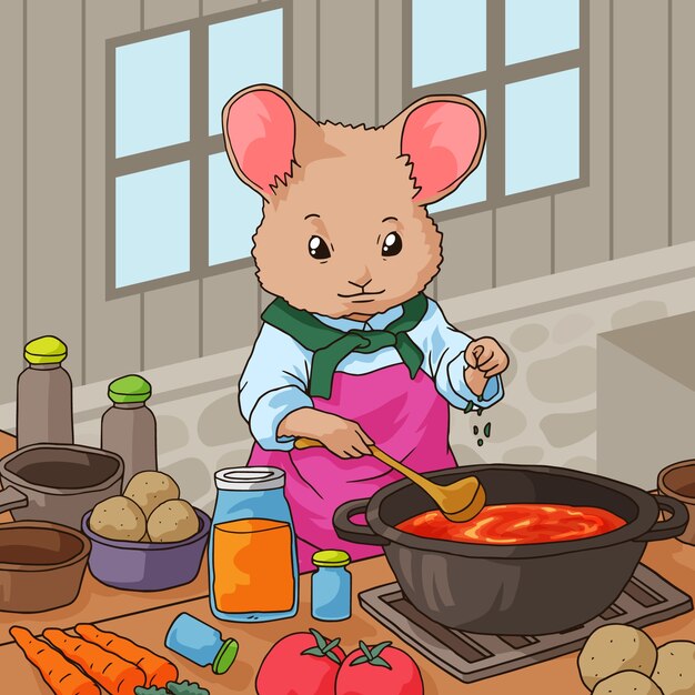 Ilustración de cottage core dibujada a mano