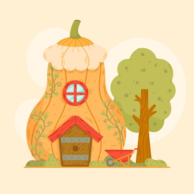 Ilustración de cottage core dibujada a mano