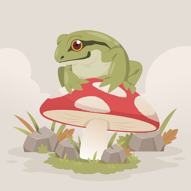 Ilustración de cottage core dibujada a mano