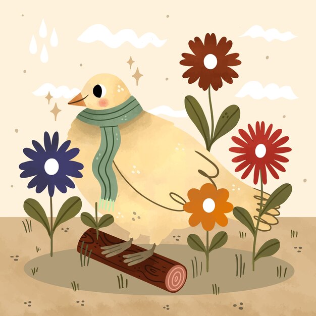 Ilustración de cottage core dibujada a mano