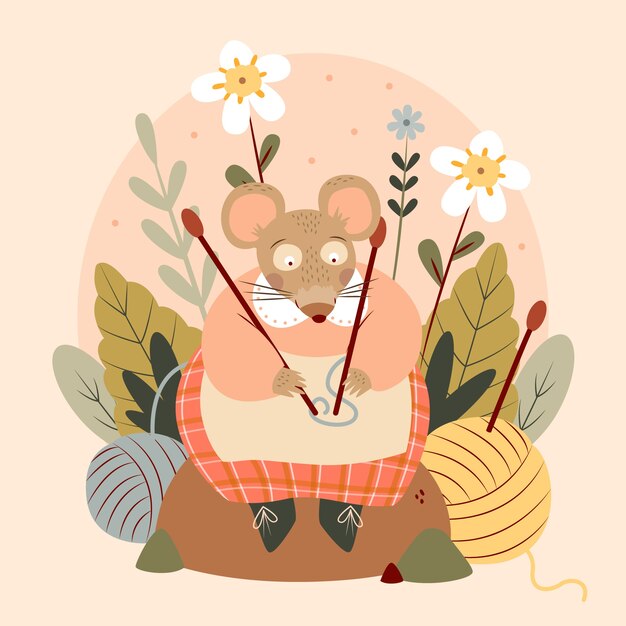 Ilustración de cottage core dibujada a mano