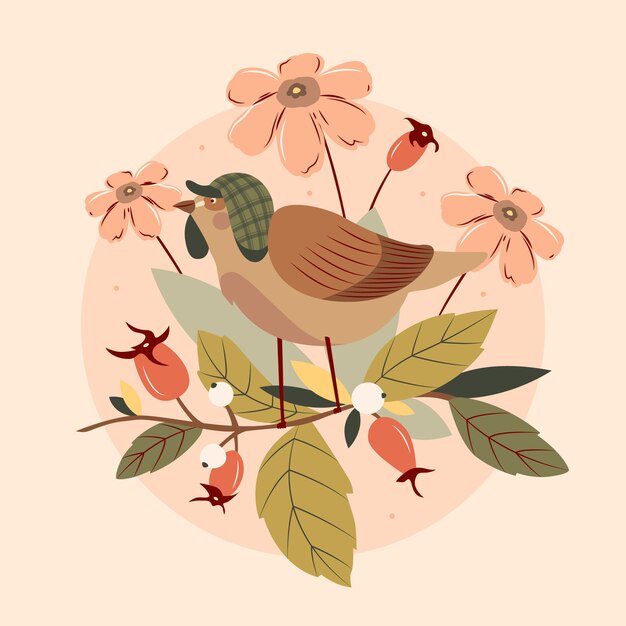 Ilustración de cottage core dibujada a mano