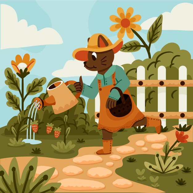Ilustración de cottage core dibujada a mano