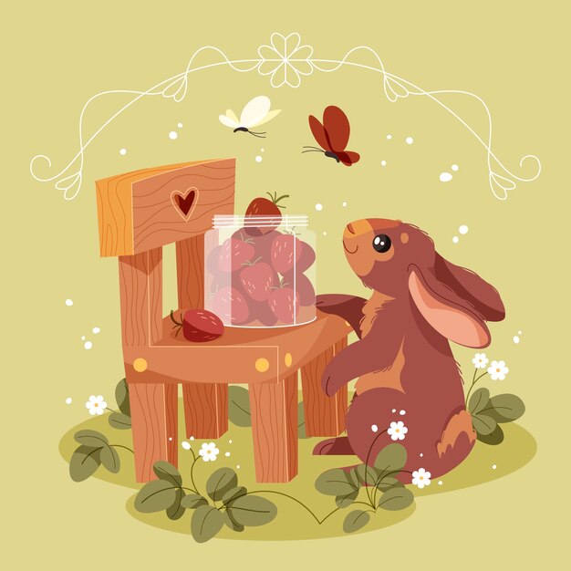 Ilustración de cottage core dibujada a mano