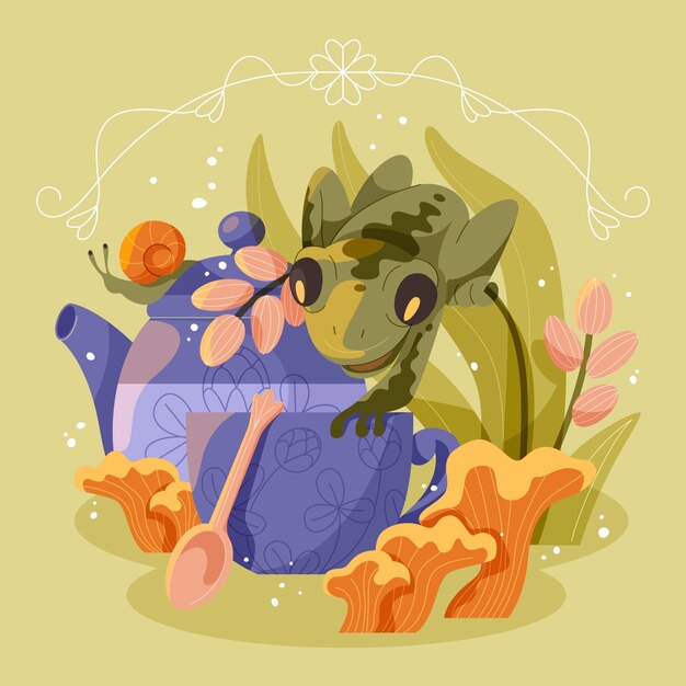 Ilustración de cottage core dibujada a mano