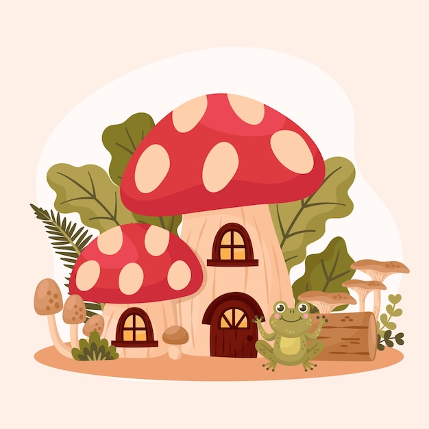 Ilustración de cottagecore dibujada a mano