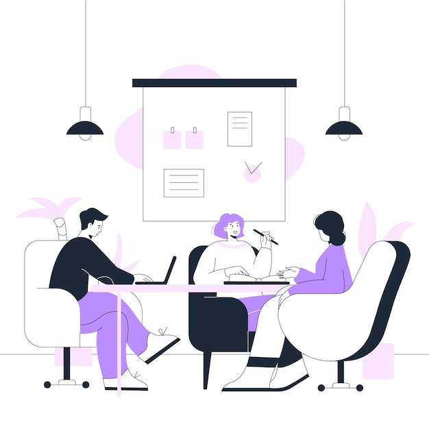 Ilustración de coworking de diseño plano