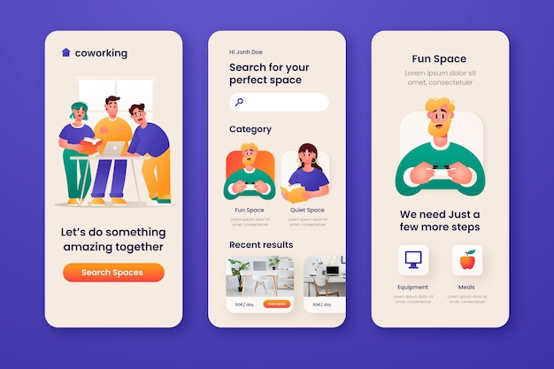 Ilustración de coworking de diseño plano