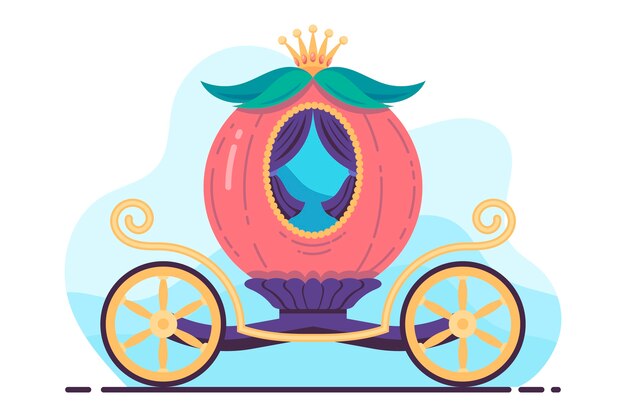 Ilustración creativa del carro de calabaza de cuento de hadas
