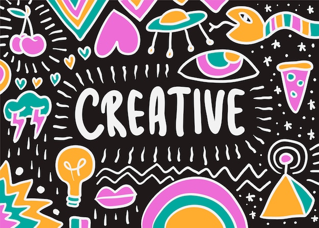 Ilustración creativa doodle