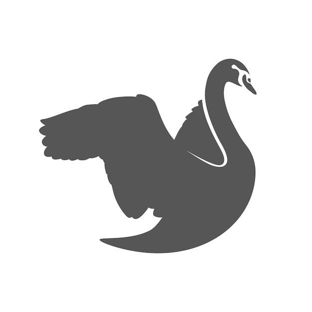 Ilustración creativa de silueta de cisne