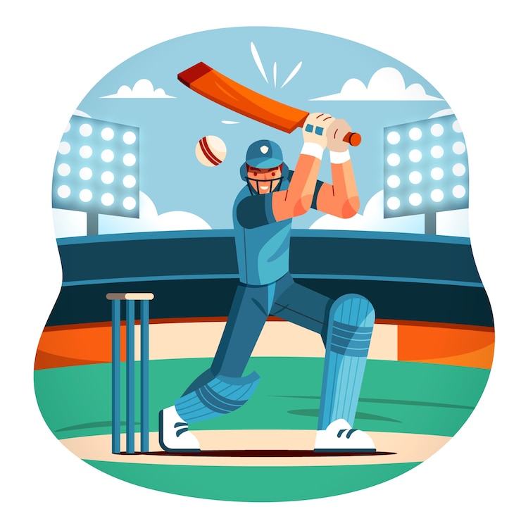 Vector gratuito ilustración de cricket ipl en estilo dibujado a mano