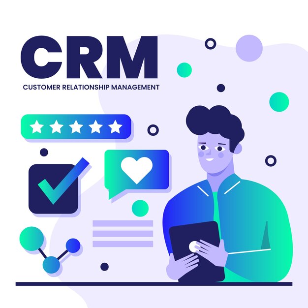 Ilustración de crm degradado