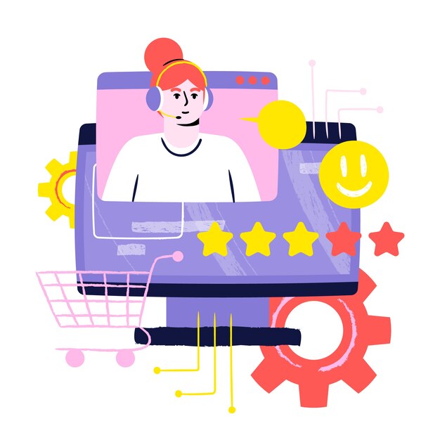 Ilustración de crm dibujada a mano
