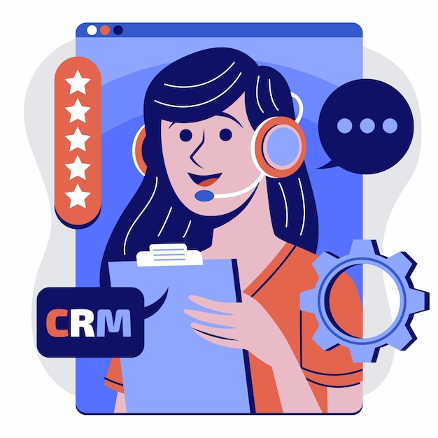 Ilustración de crm de diseño plano dibujado a mano