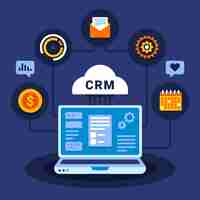 Vector gratuito ilustración de crm de diseño plano