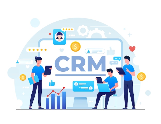 Ilustración de crm isométrica