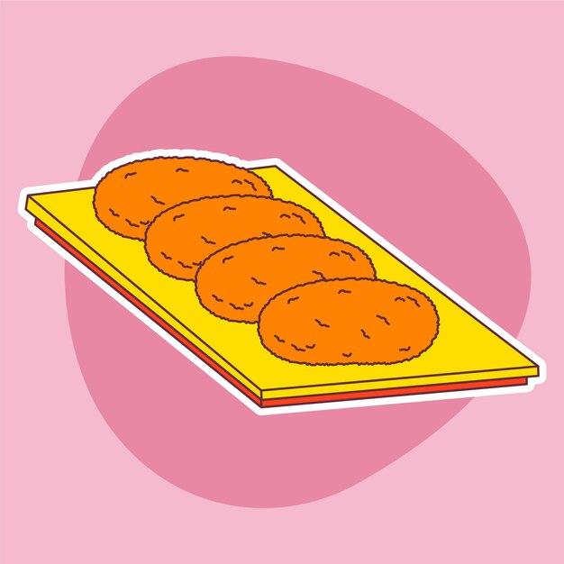 Ilustración de croquetas en estilo dibujado a mano