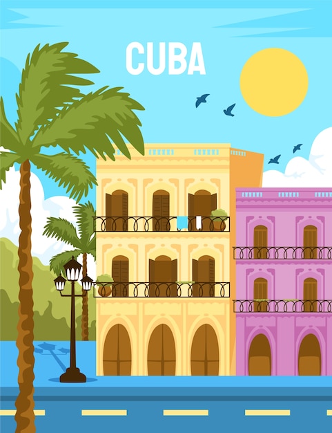 Vector gratuito ilustración de cuba dibujada a mano