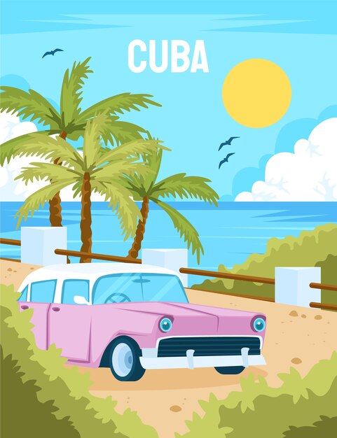 Ilustración de cuba dibujada a mano