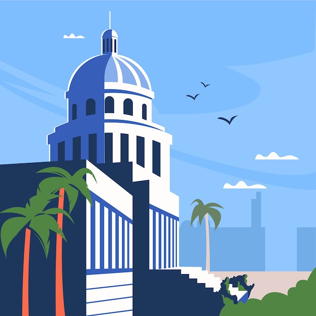 Vector gratuito ilustración de cuba dibujada a mano