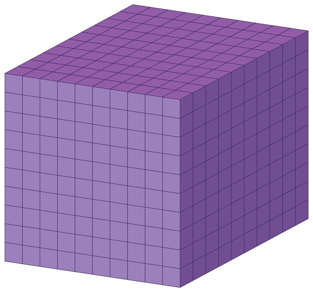 Ilustración del cubo púrpura geométrico