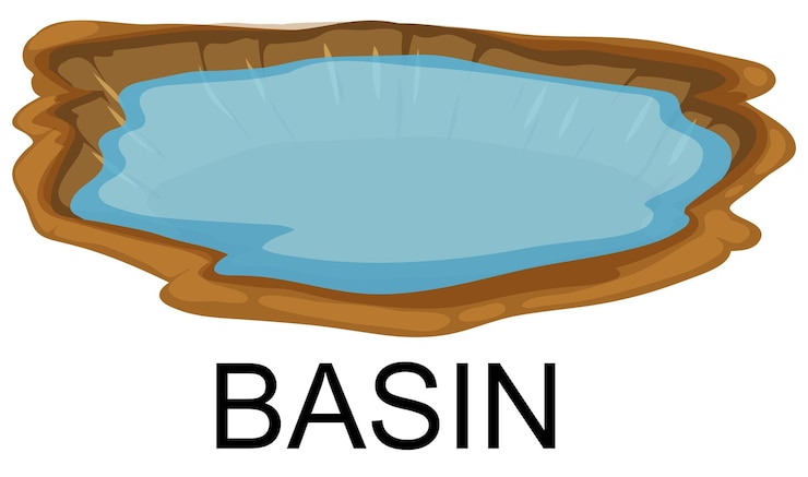 Vector gratuito ilustración de una cuenca de agua natural