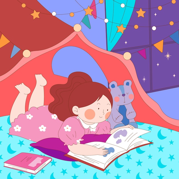 Vector gratuito ilustración de cuentos para dormir dibujados a mano