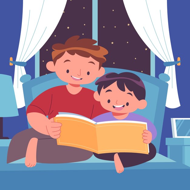 Ilustración de cuentos para dormir dibujados a mano