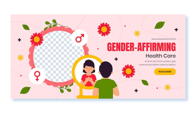 Ilustración de cuidado de afirmación de género dibujada a mano